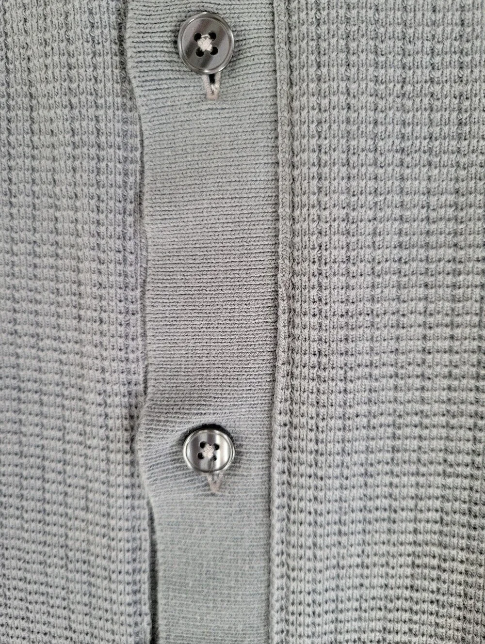 Banana Republic Waffle Knit Full Button Polo Shirt Mens Small